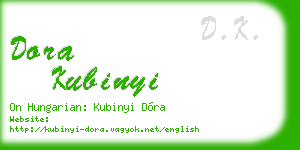 dora kubinyi business card
