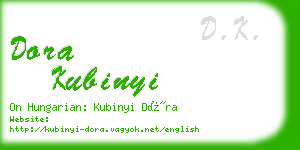 dora kubinyi business card